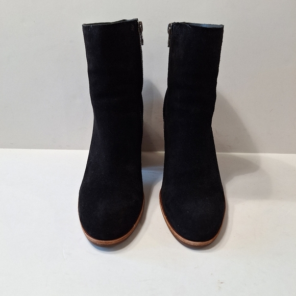 Kork-Ease Black Suede Academia Block Heel Preppy Ankle Boots Size 7.5 - Picture 2 of 12